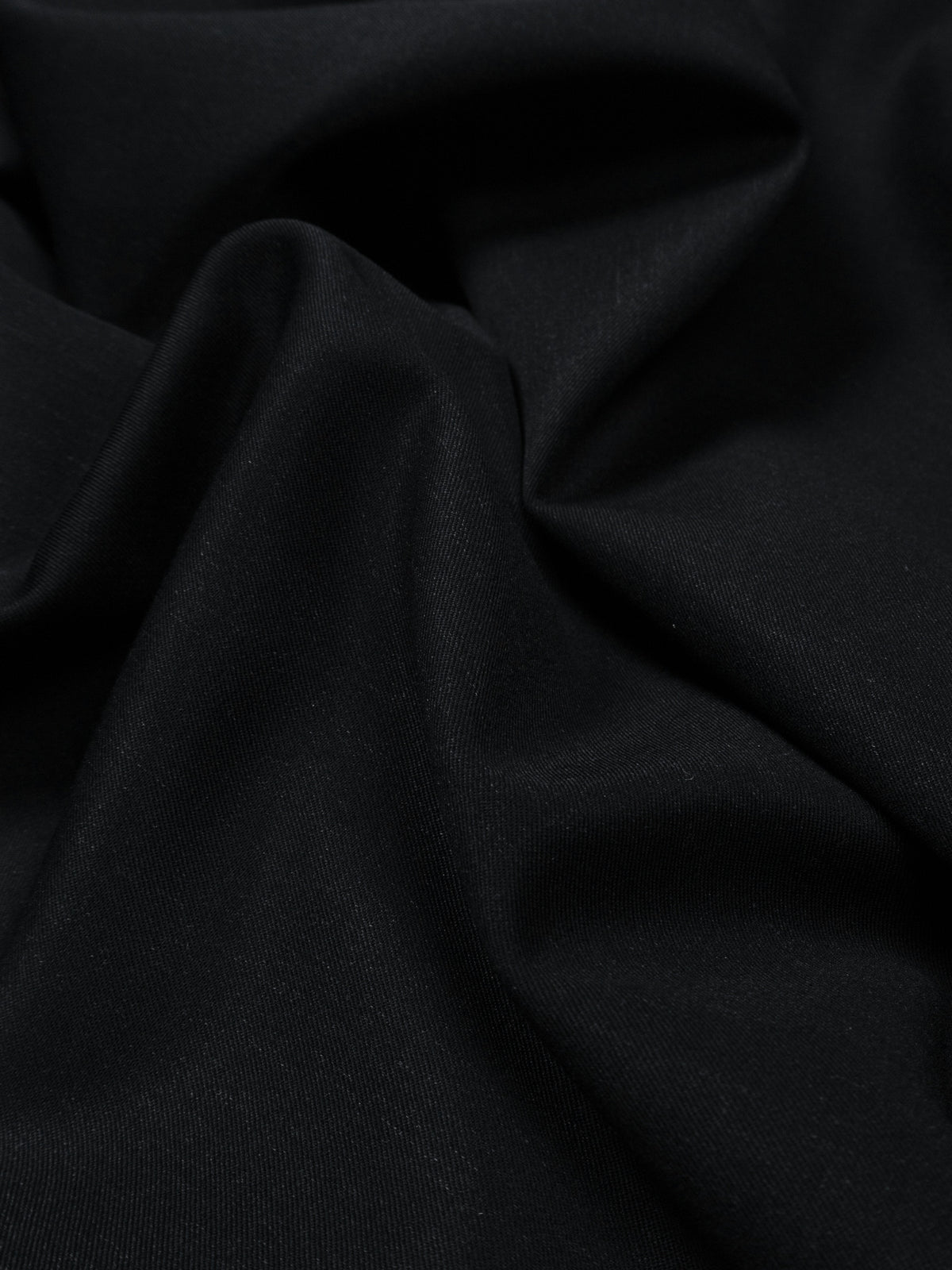 Super130's WORSTED WOOL GABARDINE 2-TUCK PANTS|TOP BLACK