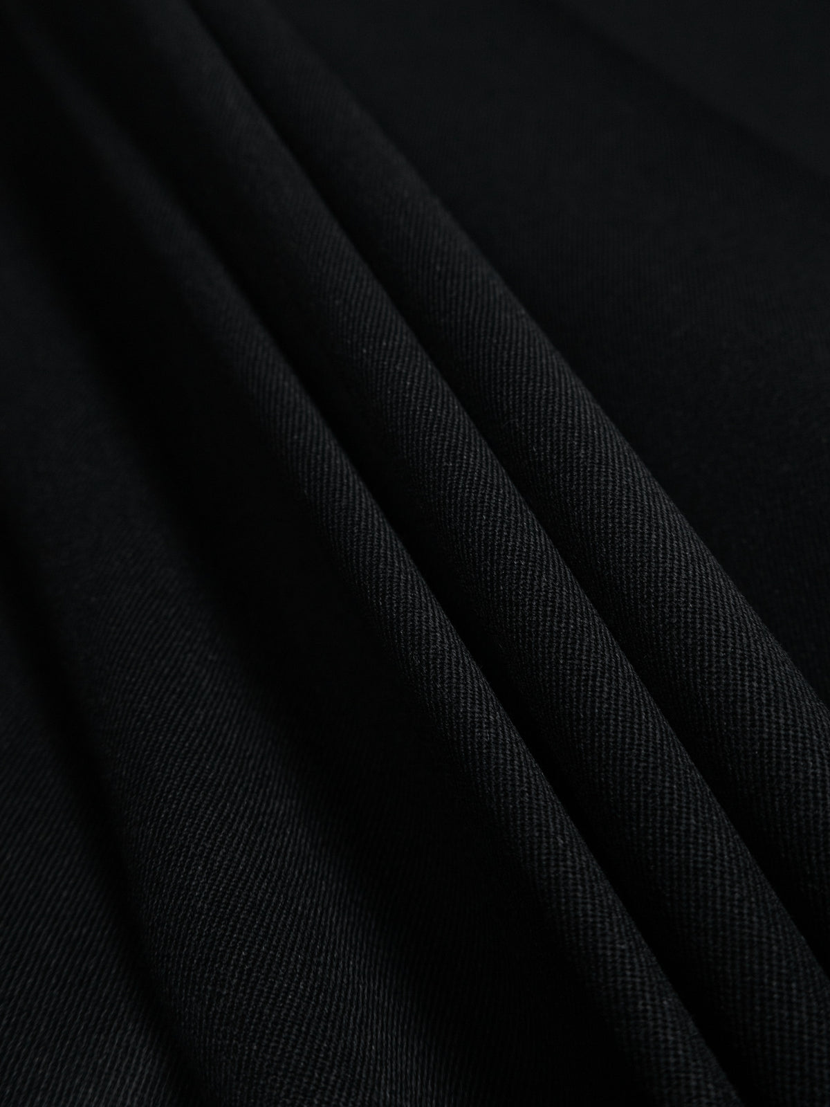 Super130's WORSTED WOOL GABARDINE SLACKS|TOP BLACK