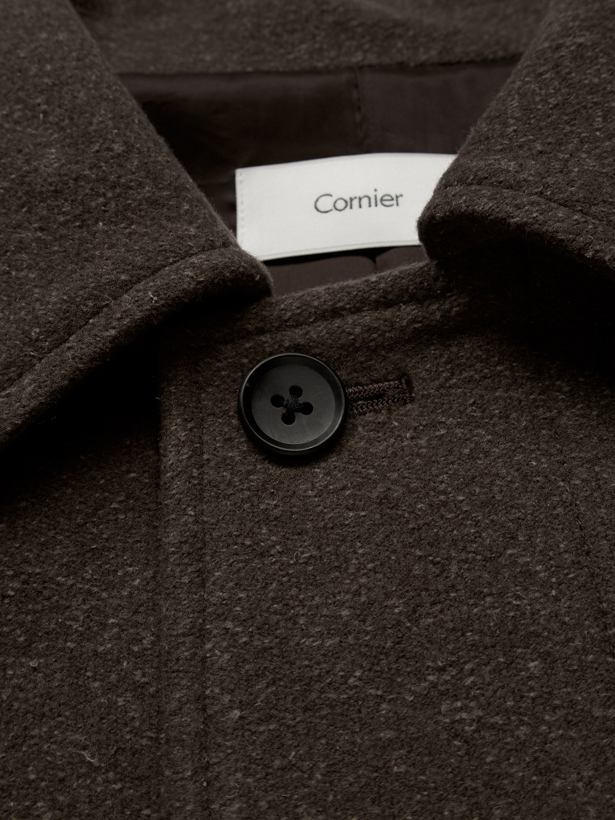 Super140's WOOL/SILK PILE MOSSER BALMACAAN COAT|BROWN