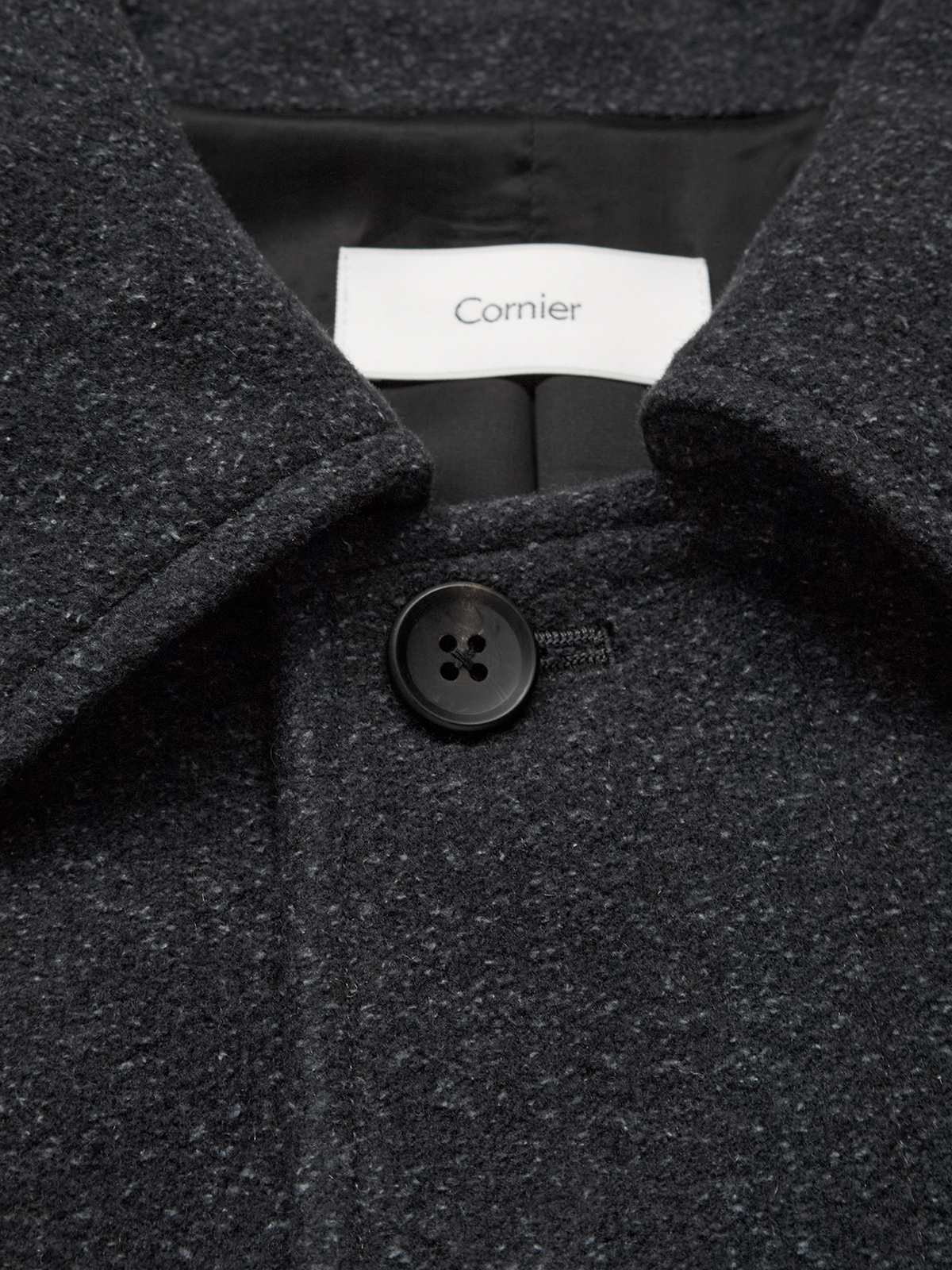 Super140's WOOL/SILK PILE MOSSER BALMACAAN COAT|CHARCOAL