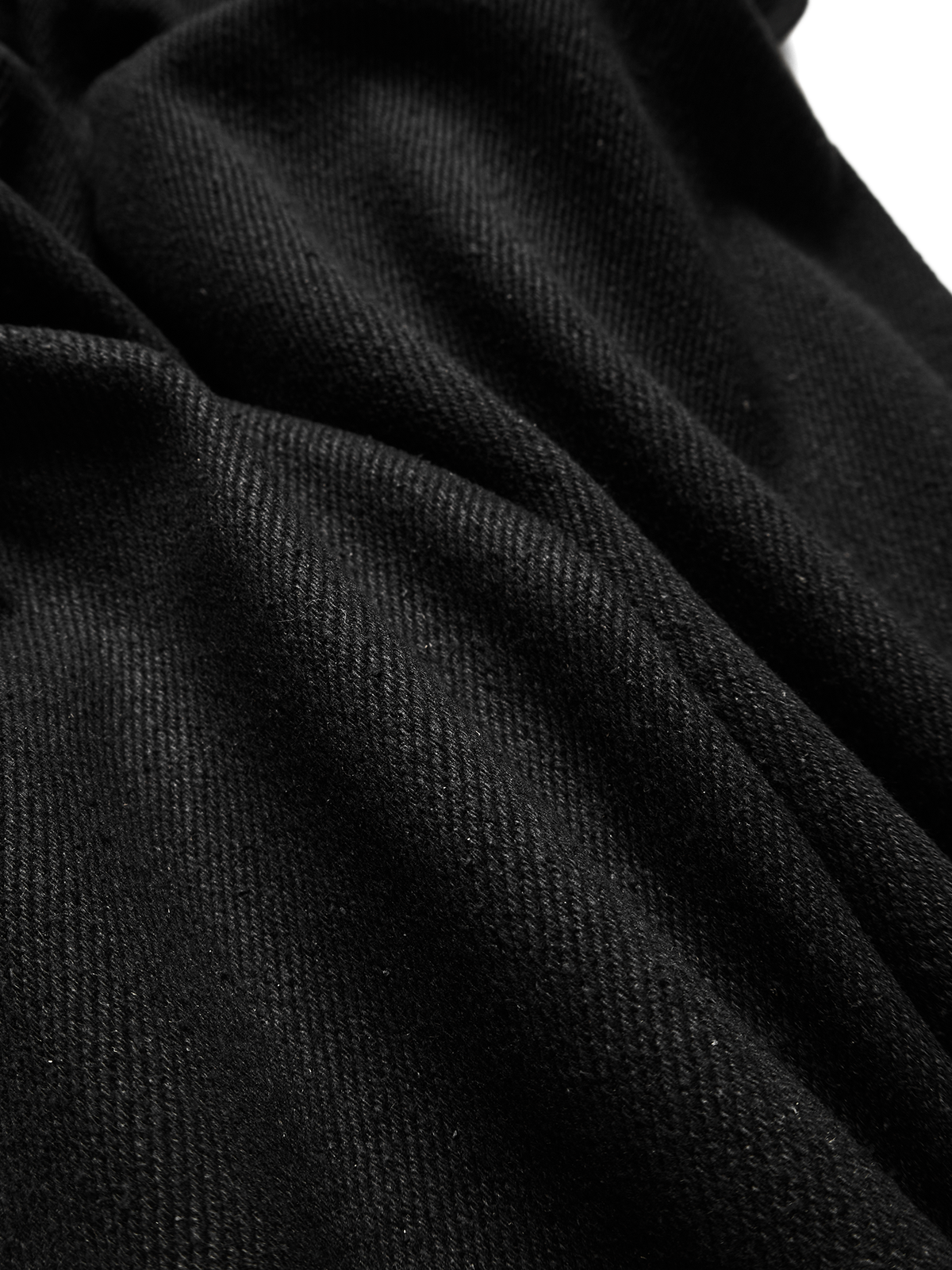 SILK NEP DENIM PANTS|BLACK