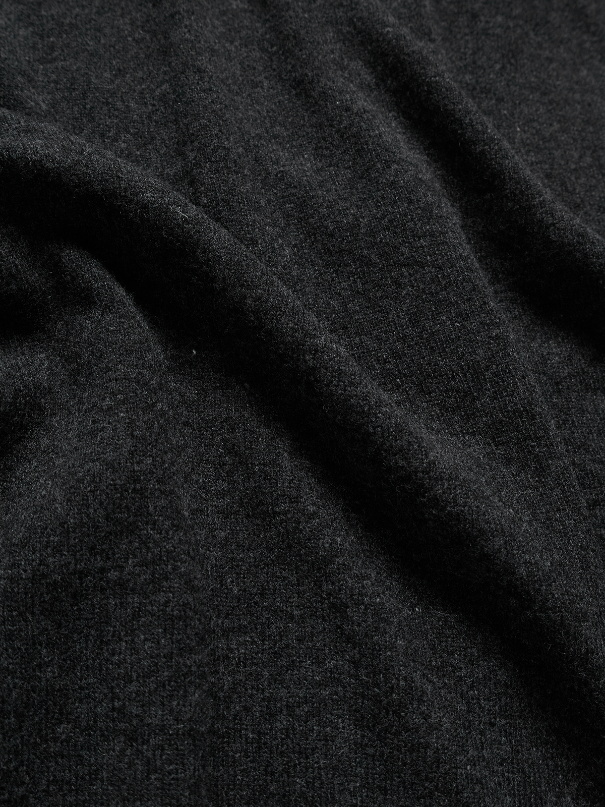 Super170's WOOL KNIT HIGH-NECK CARDIGAN|CHARCOAL