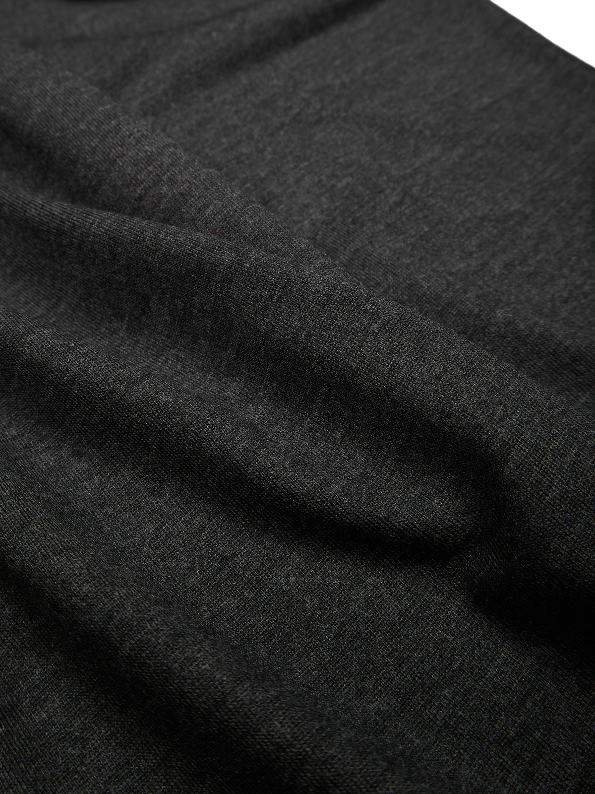 Super160's WORSTED WOOL HEAVY T-SHIRTS LONG SLEEVE|TOP CHARCOAL