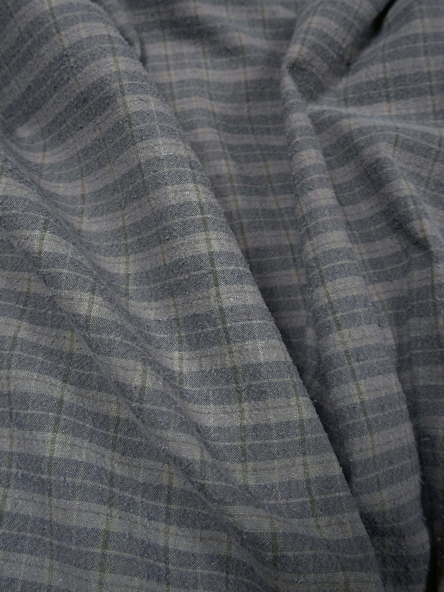 SILK/COTTON VINTAGE CHECK SHIRTS|GRAY CHECK