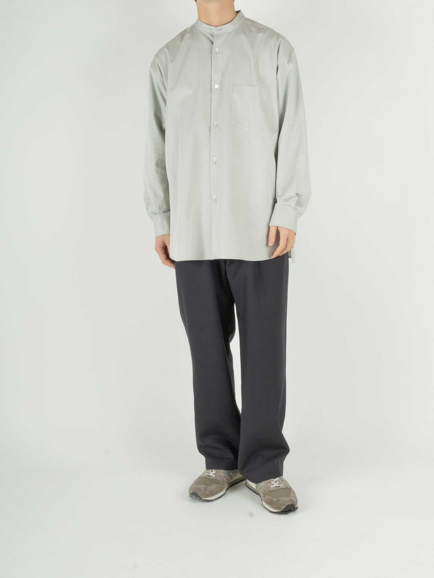 Super160's WOOL/KID MOHAIR WIDE PANTS|DARK NAVY