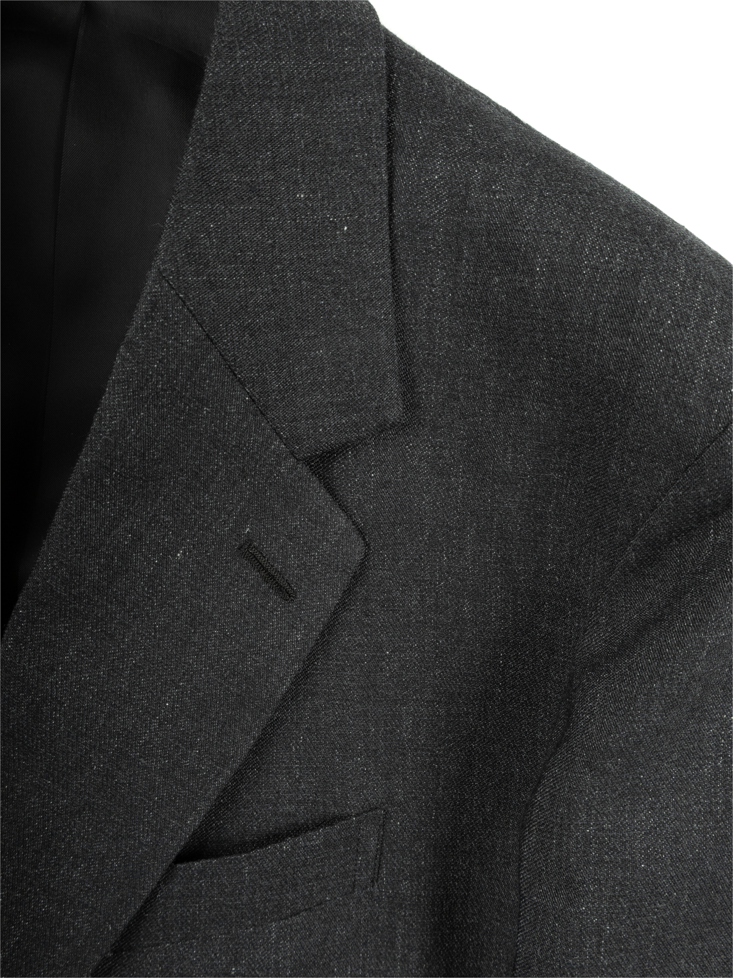 LINEN/PAPER/WOOL WASHED TWILL DOUBLE BREASTED JACKET|TOP BLACK