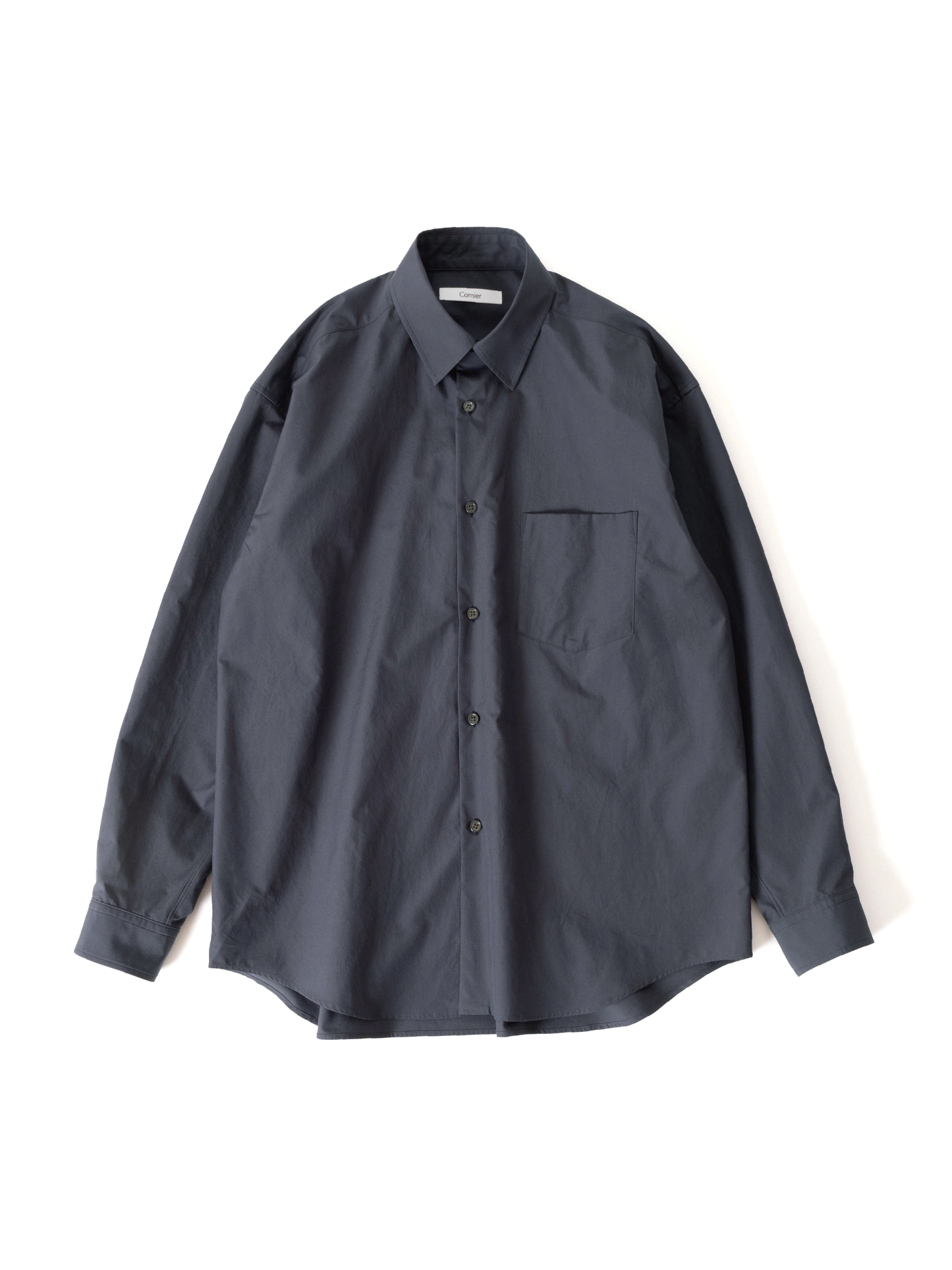 FINX COTTON REGULAR COLLAR SHIRTS|OFF BLACK
