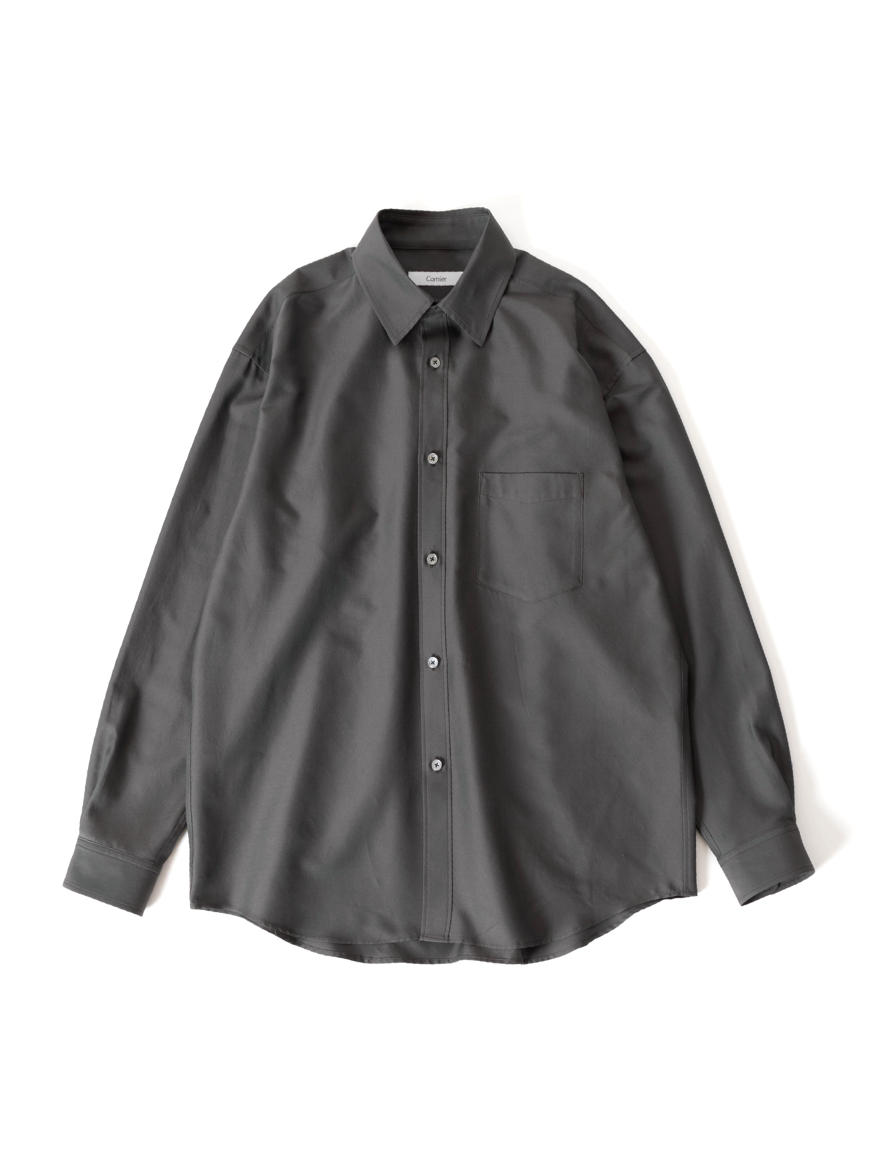 BRAZIL SILK/COTTON TWILL SHIRTS｜GRAY CHAMBRAY