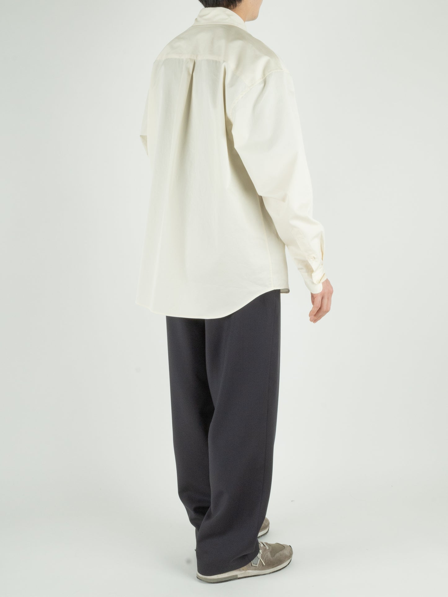 Super160's WOOL/KID MOHAIR WIDE PANTS|DARK NAVY