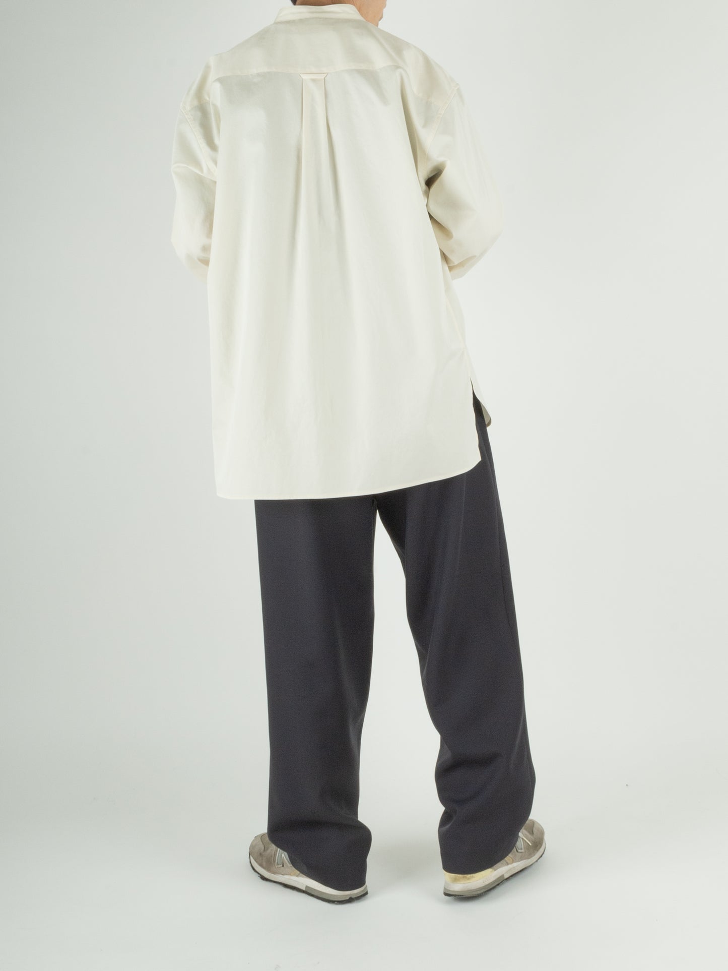 Super160's WOOL/KID MOHAIR WIDE PANTS|DARK NAVY