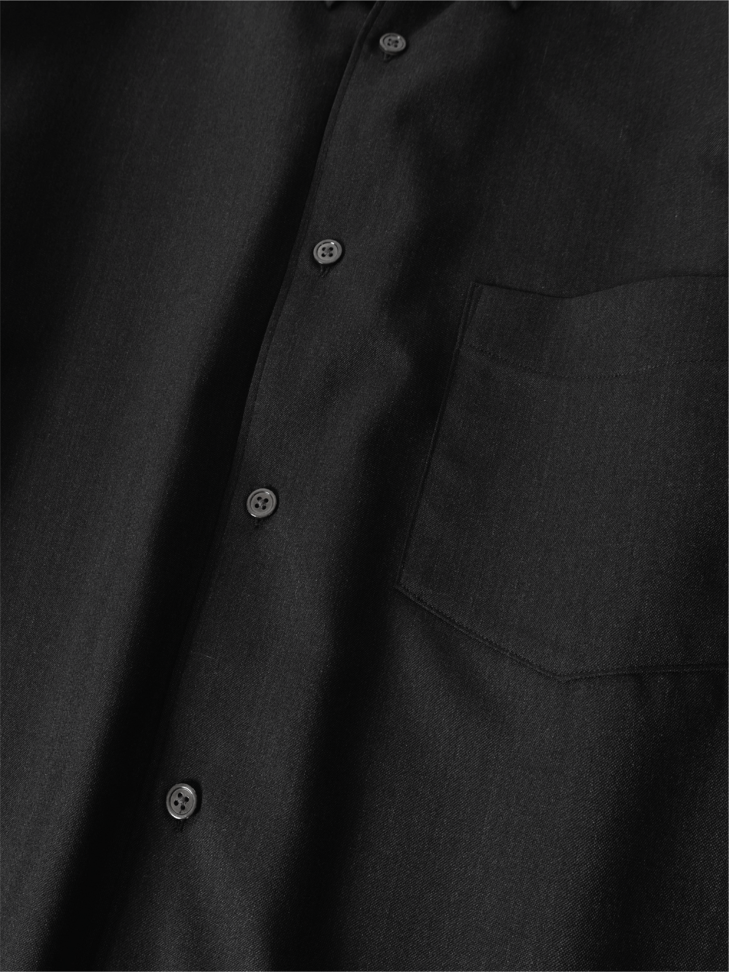 Super130's WORSTED WOOL SHIRTS|TOP CHARCOAL