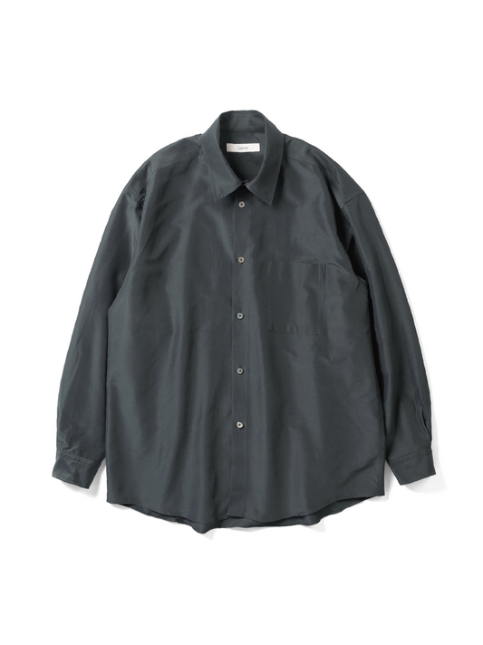 BRAZIL SILK/COTTON LONG SLEEVE SHIRTS|BLUE GRAY