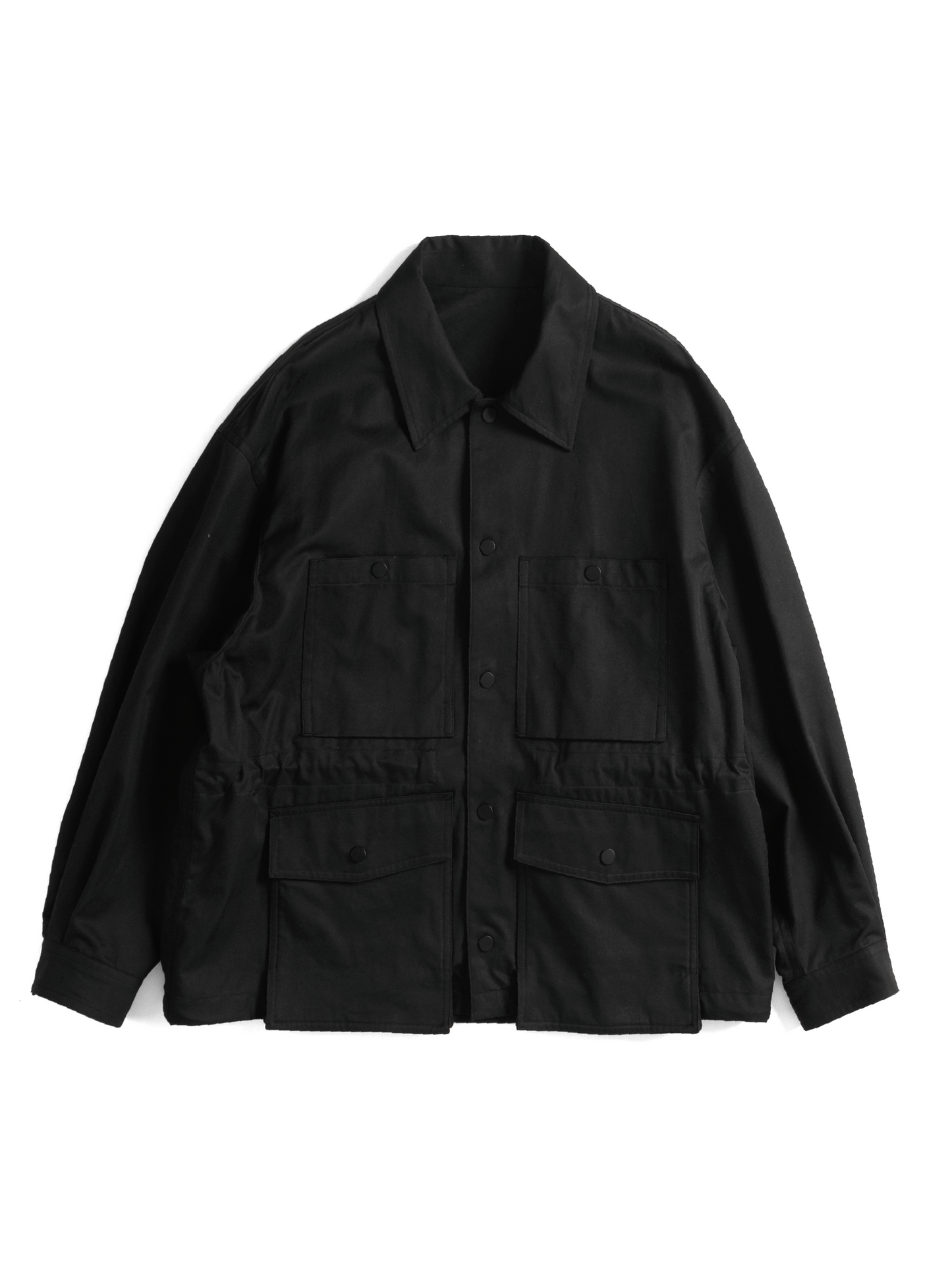 FINX COTTON GABARDINE UTILITY BLOUSON|BLACK