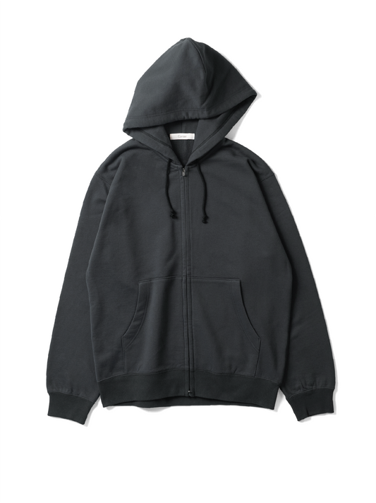 2PLY COTTON FLEECE HOODIE|OFF BLACK
