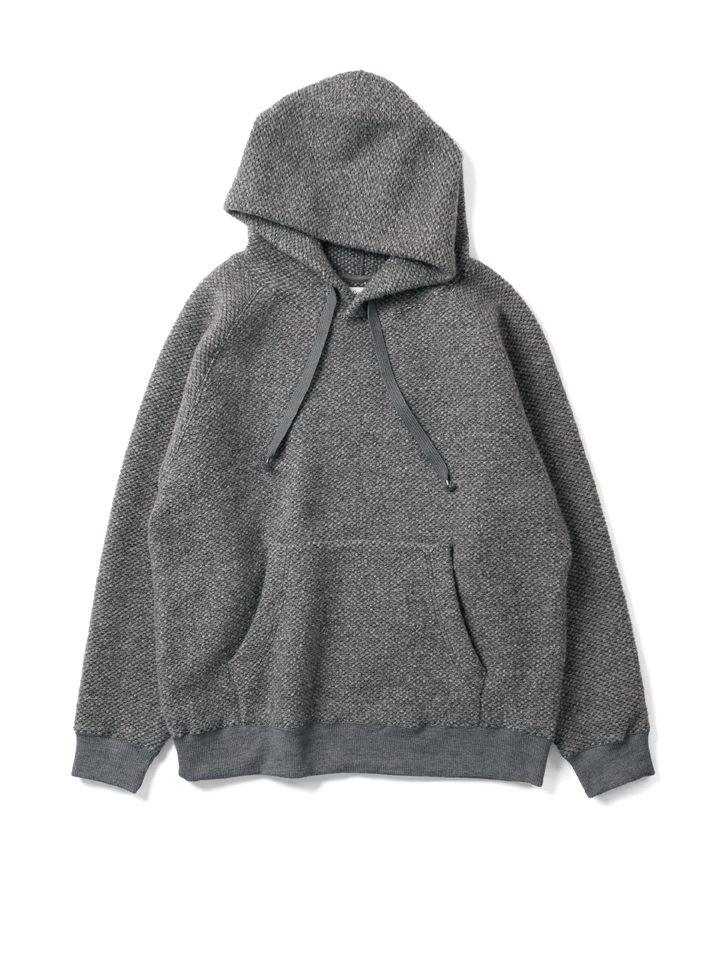 BRITISH WOOL MIX HEAVY INLAY HOODIE|GREIGE