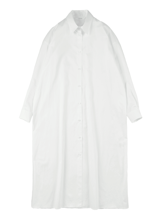 FINX COTTON TWILL SHIRTS DRESS|WHITE