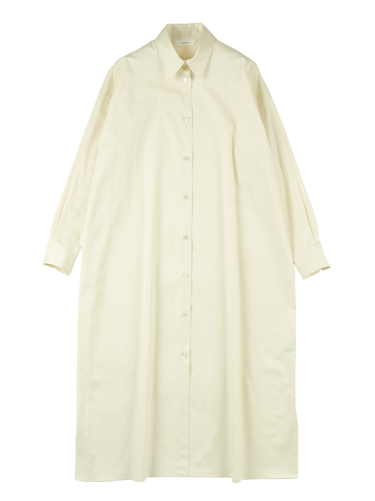 FINX COTTON TWILL SHIRTS DRESS|LIGHT YELLOW