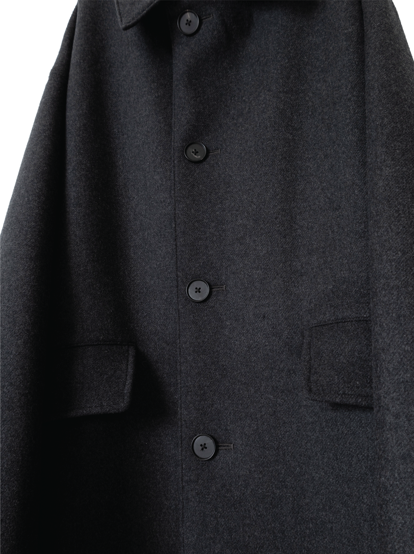 DOUBLE CLOTH Super160’ s WOOL LONG COAT|TOP GRAY