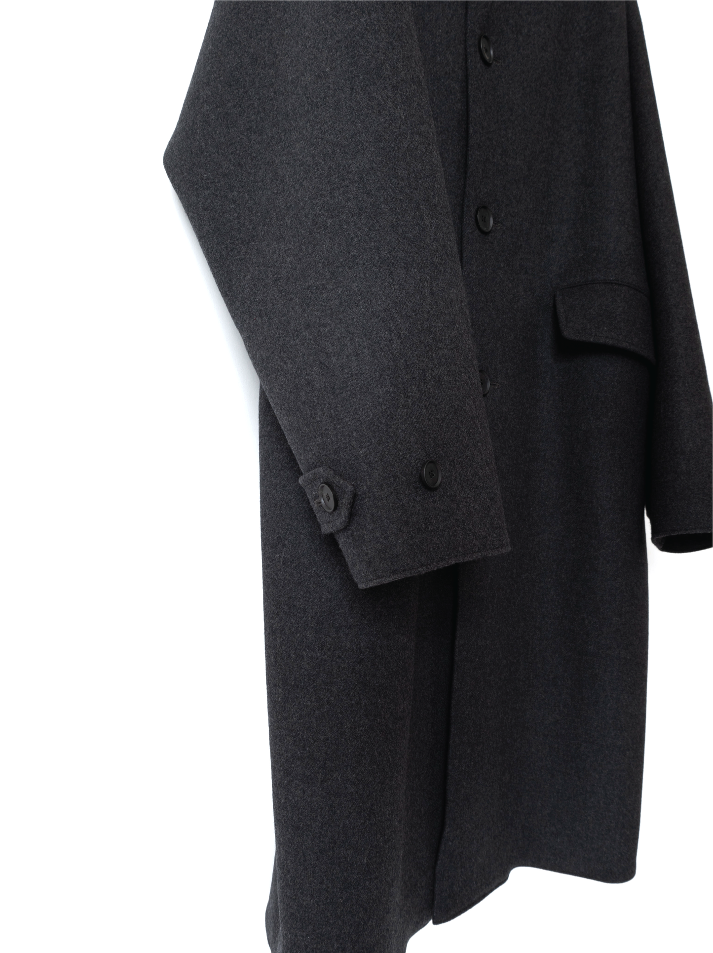 DOUBLE CLOTH Super160’ s WOOL LONG COAT|TOP GRAY