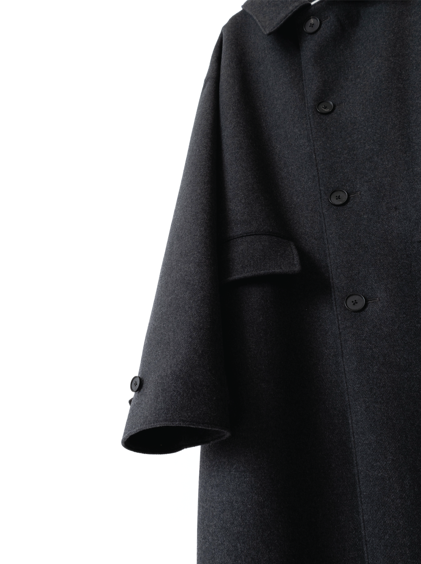 DOUBLE CLOTH Super160’ s WOOL LONG COAT|TOP GRAY