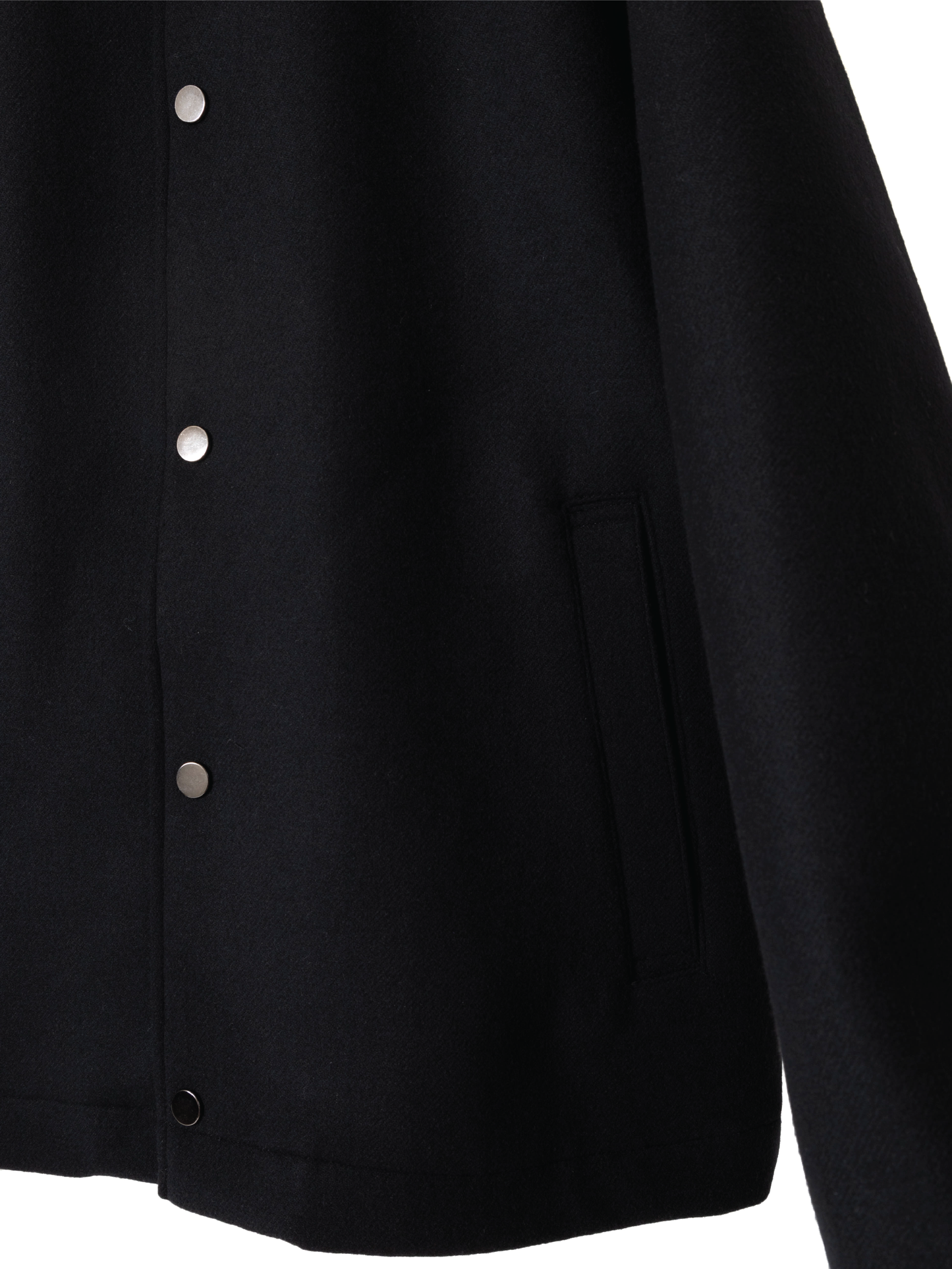 DOUBLE CLOTH Super160’ s WOOL BLOUSON|BLACK