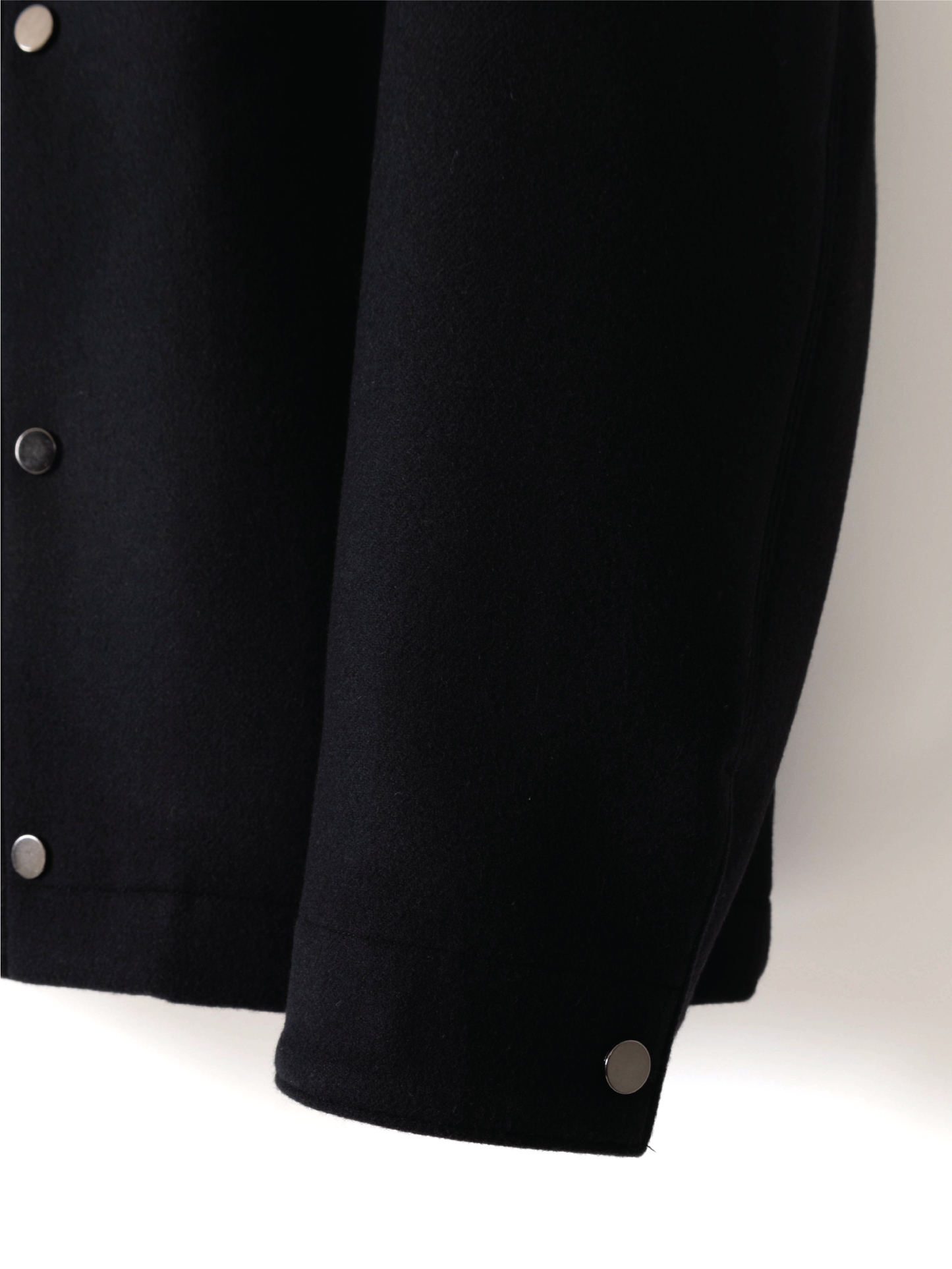DOUBLE CLOTH Super160’ s WOOL BLOUSON|BLACK