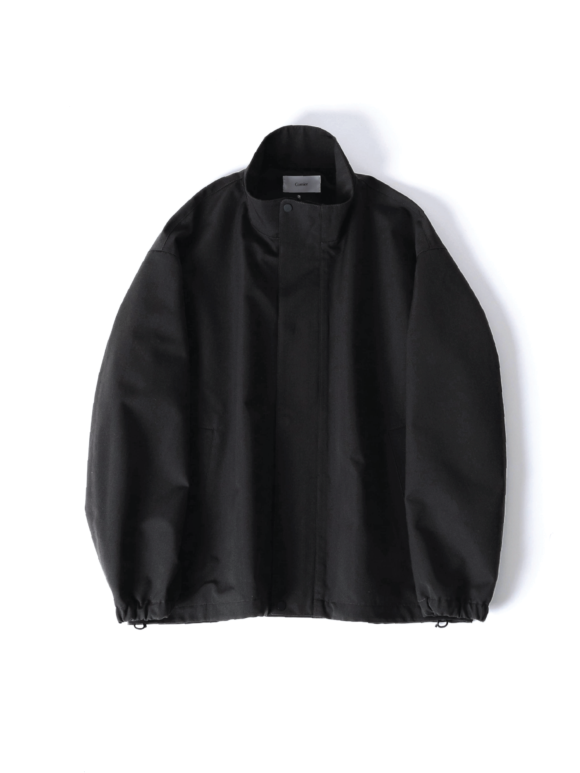 THE FINEST WOOL CANVAS STAND COLLAR BLOUSON｜MATTE BLACK – Cornier