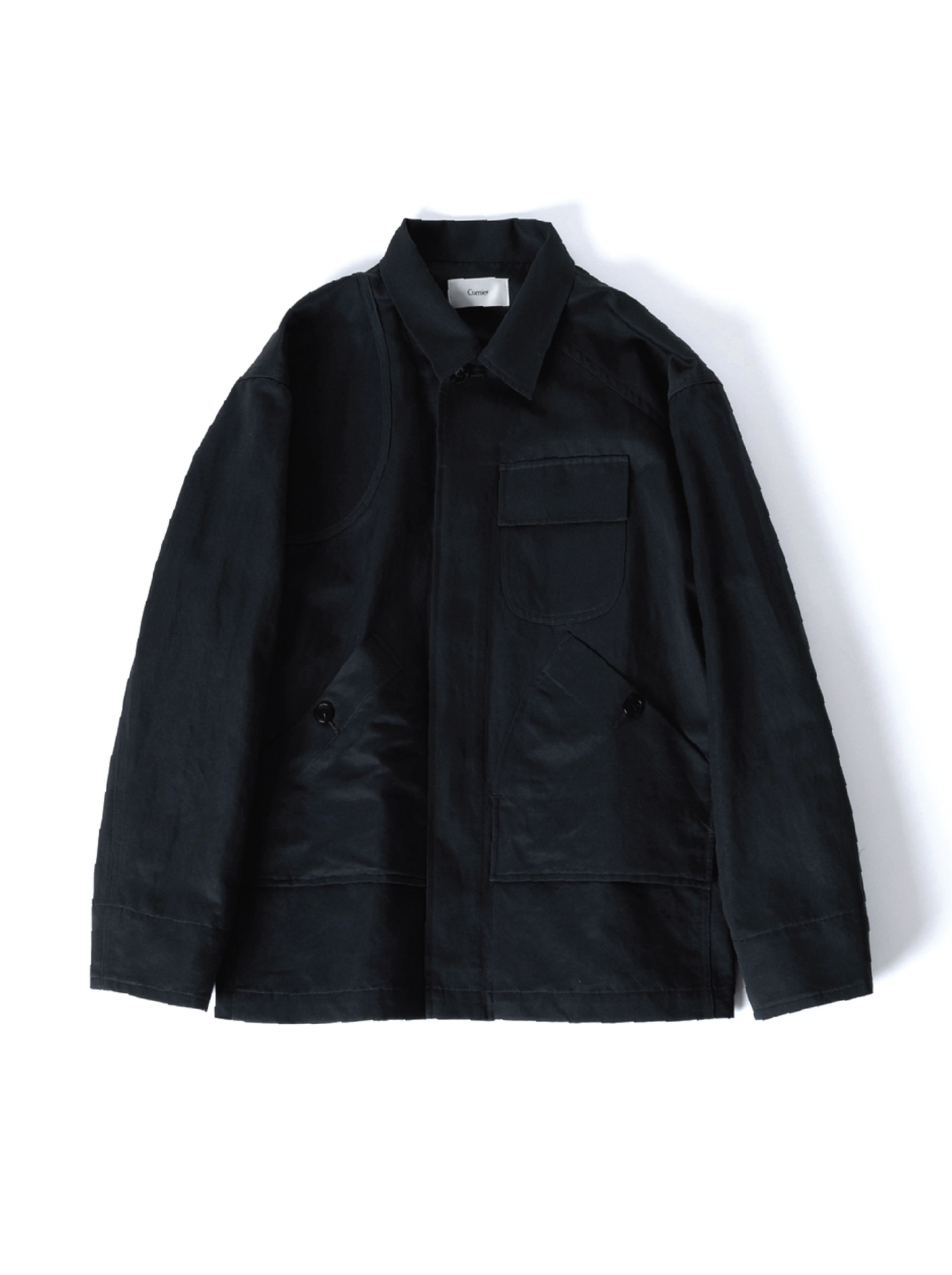 FINX COTTON/RAMIE TWILL HUNTING JACKET|CARBON