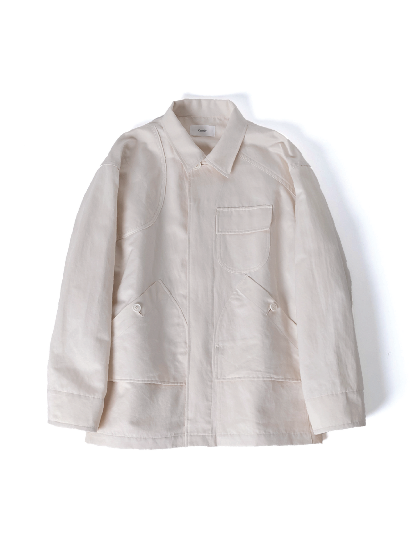 FINX COTTON/RAMIE TWILL HUNTING JACKET|OATMEAL
