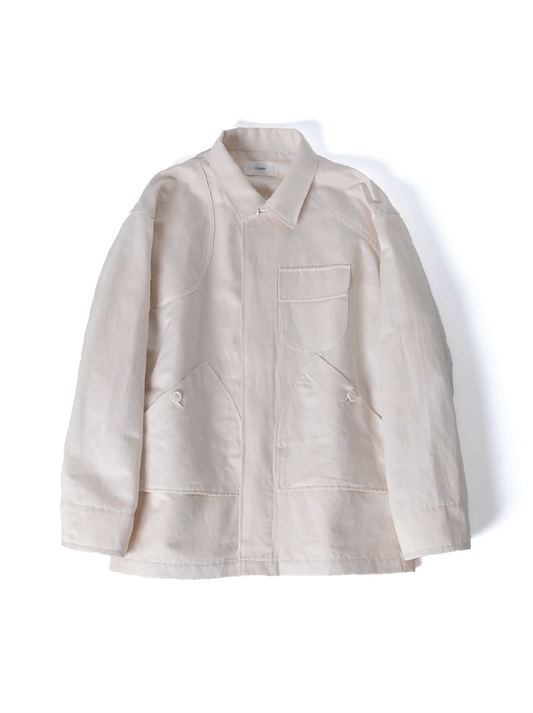 FINX COTTON/RAMIE TWILL HUNTING JACKET|OATMEAL