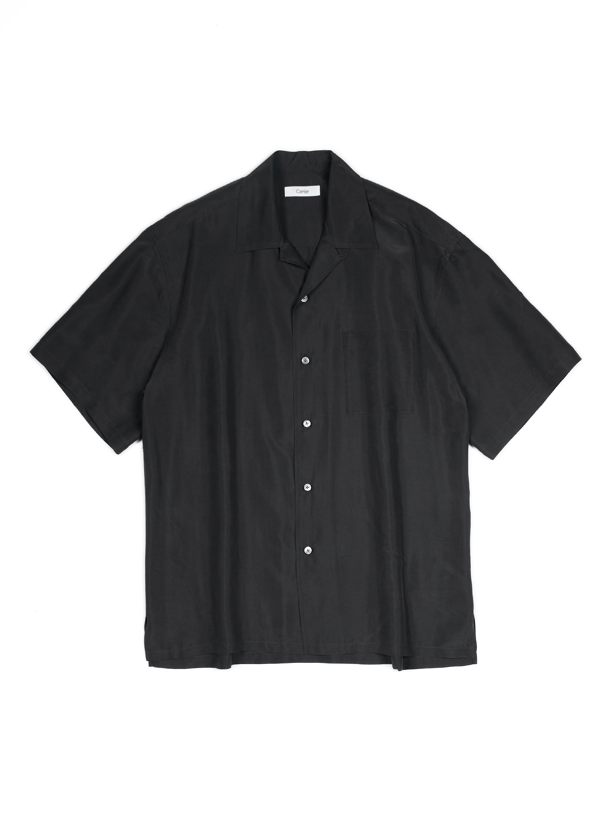 トップス Cornier BRAZIL SILK HALF SLEEVE SHIRTS BRAZIL SILK HALF SLEEVE SHIRTS｜FADED BLACK – Cornier