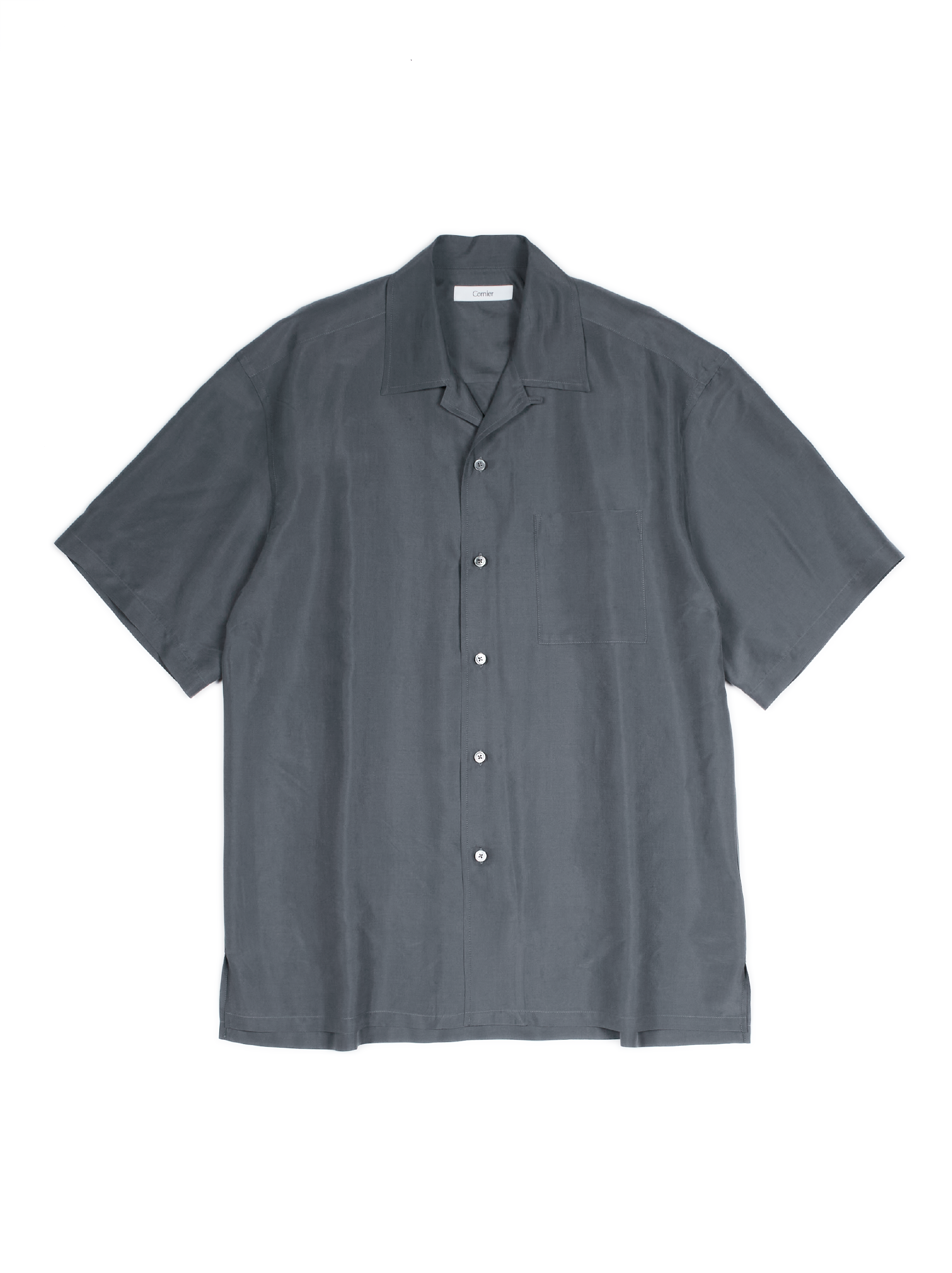 BRAZIL SILK HALF SLEEVE SHIRTS｜SLATE BLUE – Cornier