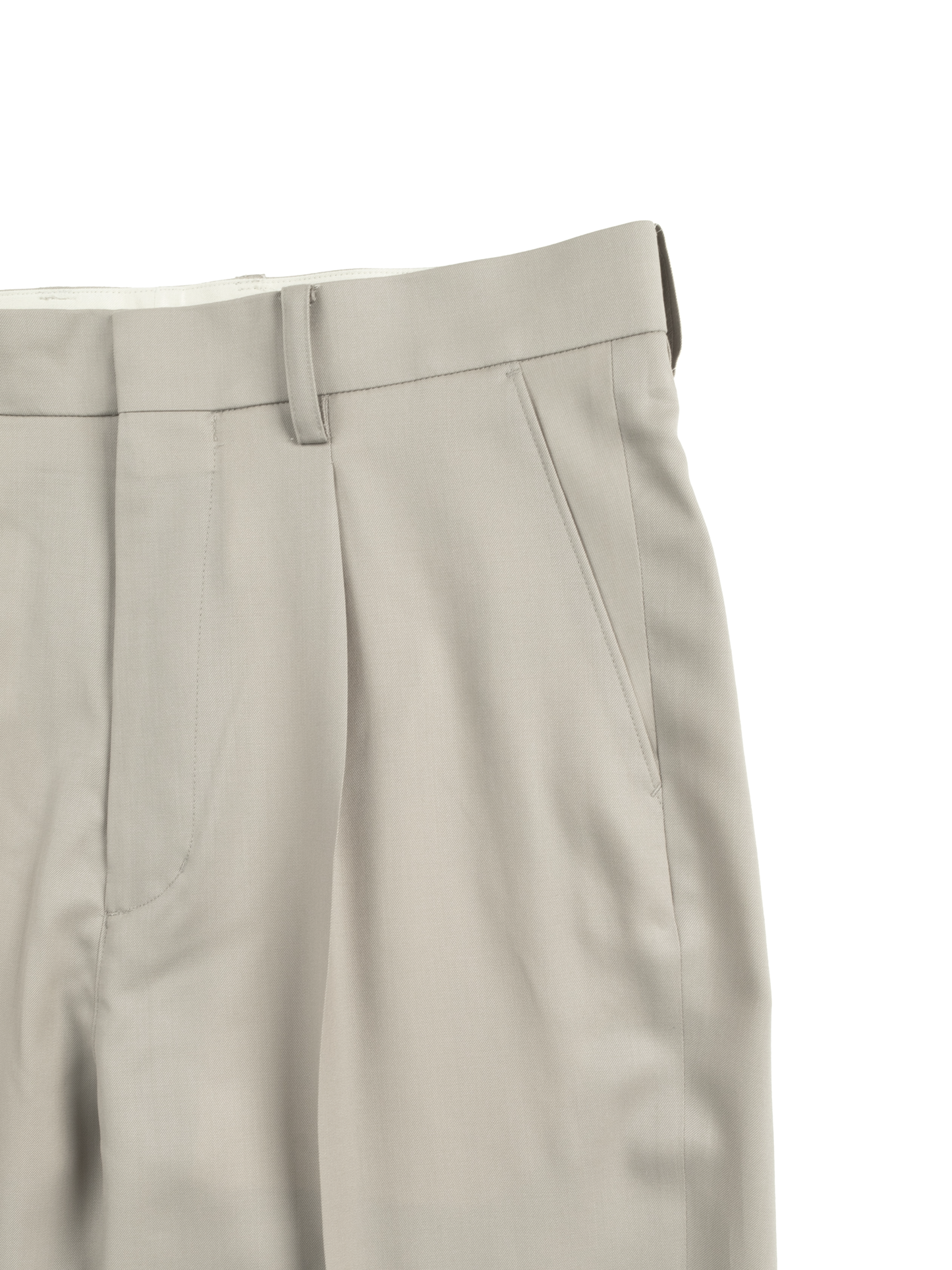 Super130's WORSTED WOOL LIGHT GABARDINE SLACKS|DUSTY BEIGE