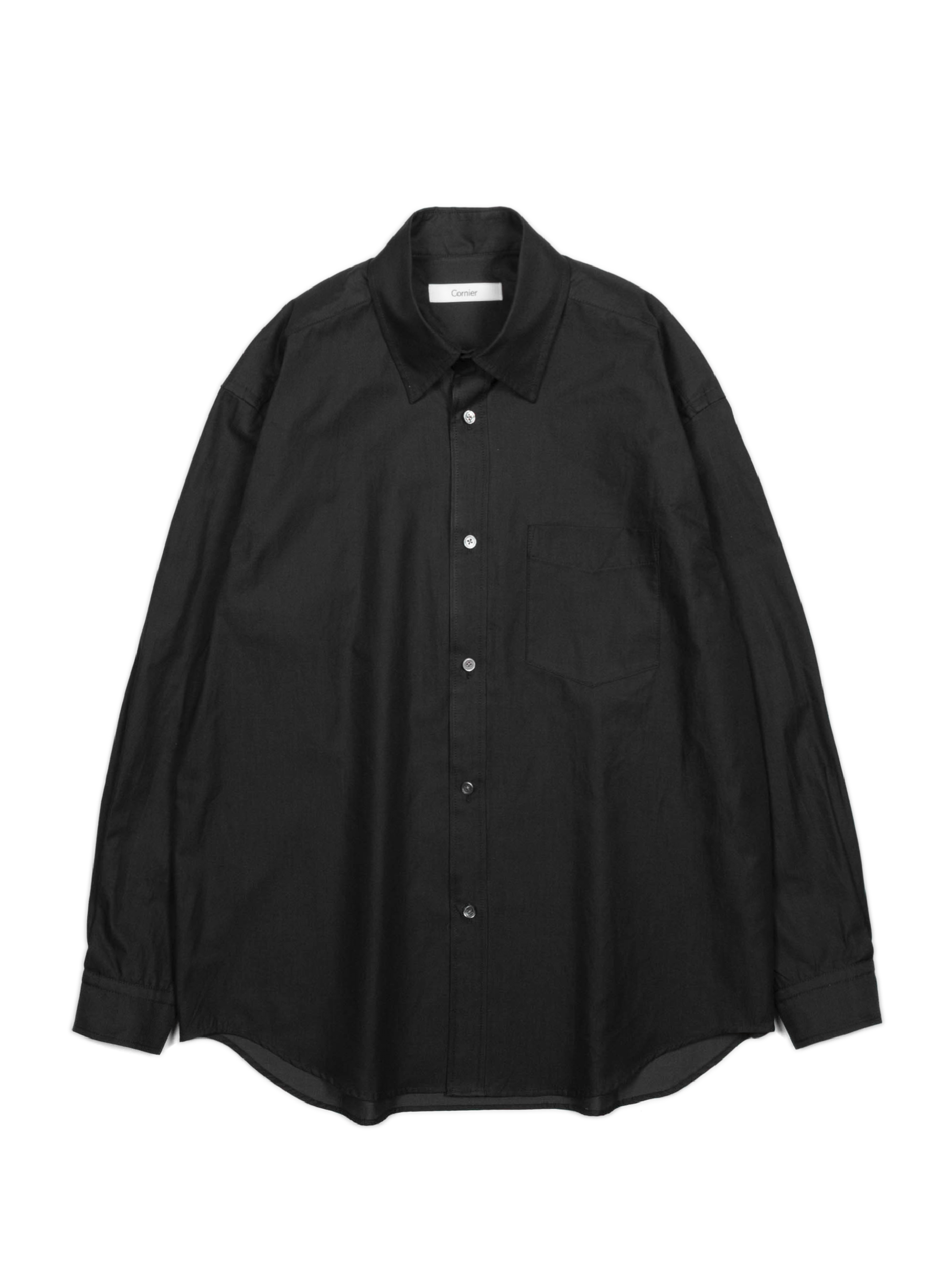 FINX COTTON CHAMBRAY DENIM SHIRTS｜BLACK – Cornier