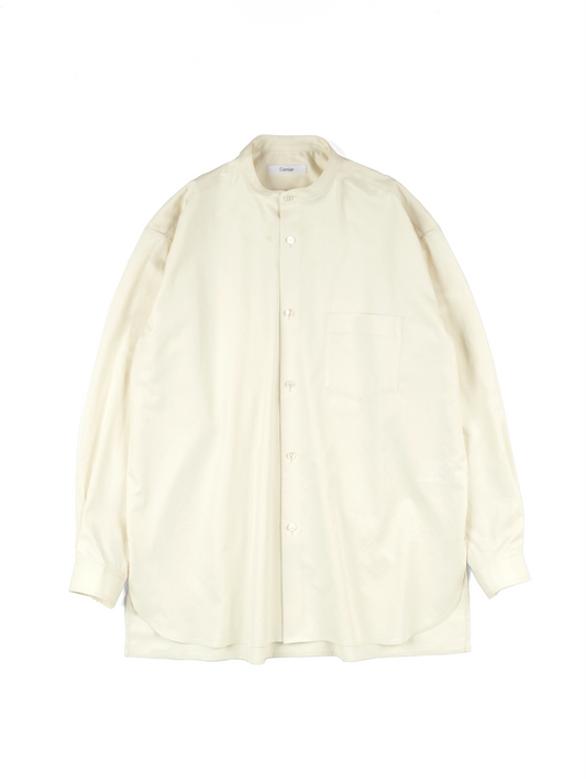 FINX COTTON TWILL BAND COLLAR SHIRTS|LIGHT YELLOW