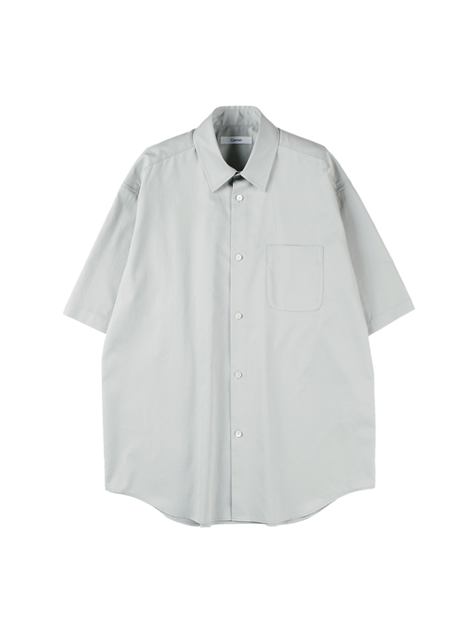 FINX COTTON TWILL HALF SLEEVE SHIRTS|CLOUD GRAY