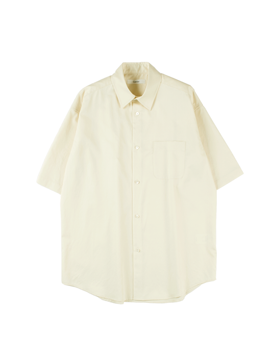 FINX COTTON TWILL HALF SLEEVE SHIRTS|LIGHT YELLOW