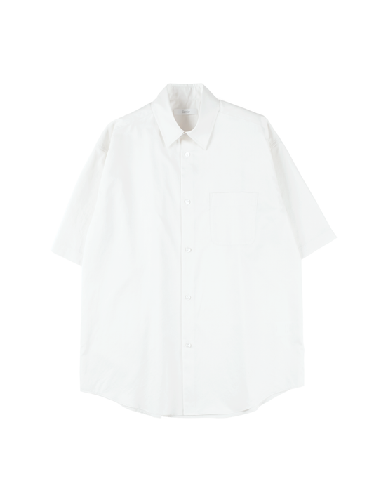 FINX COTTON TWILL HALF SLEEVE SHIRTS|WHITE