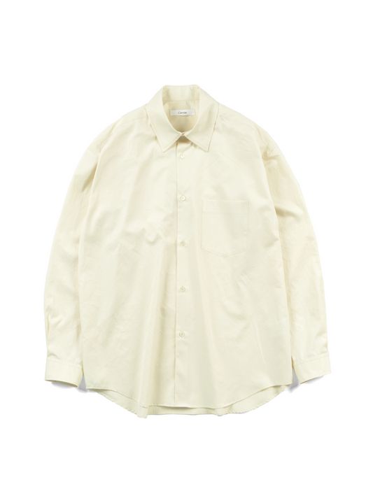 FINX COTTON TWILL REGULAR COLLAR SHIRTS|LIGHT YELLOW
