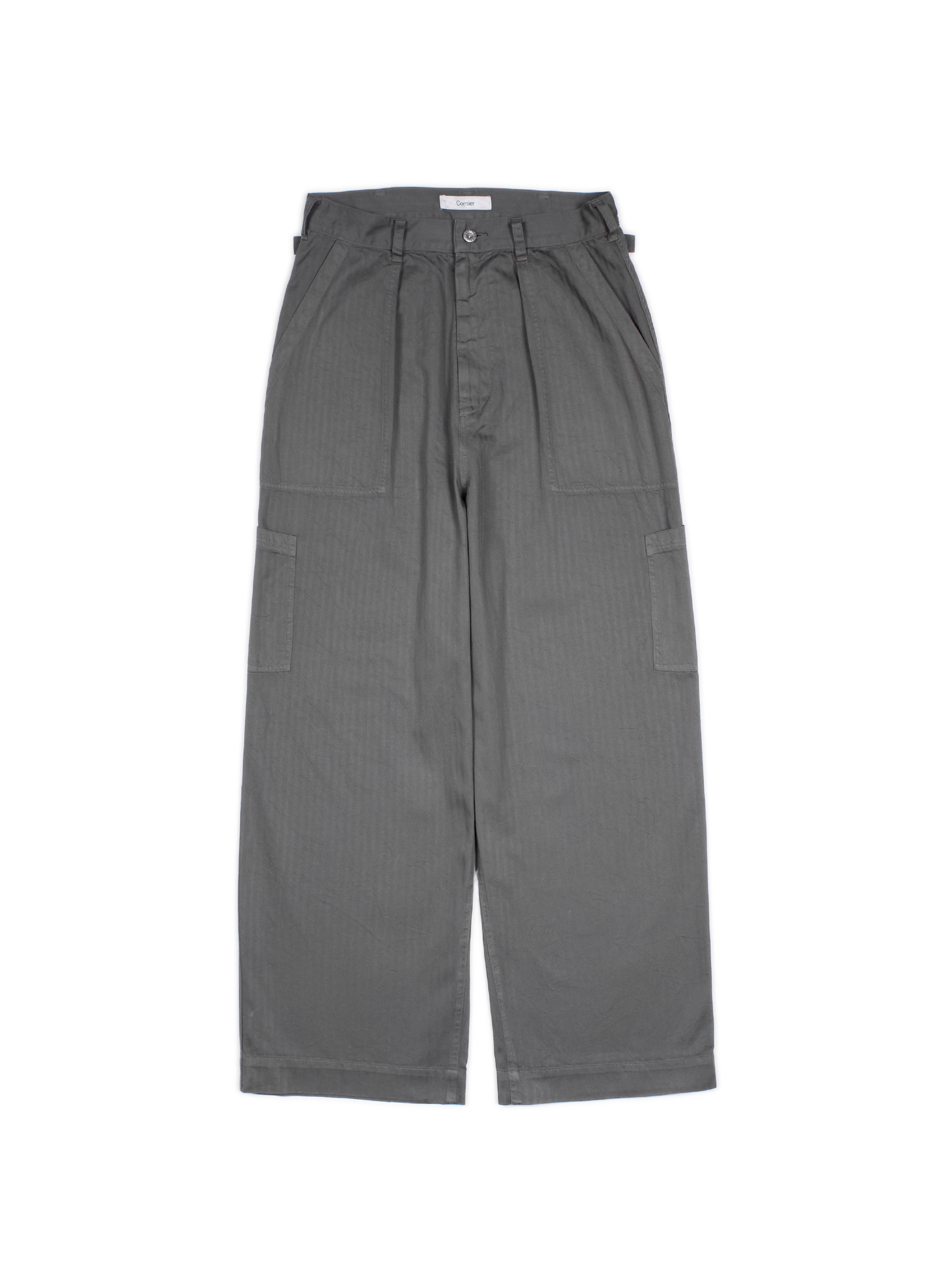 GARMENT DYED FINX COTTON HBT MECHANIC PANTS｜GREIGE – Cornier