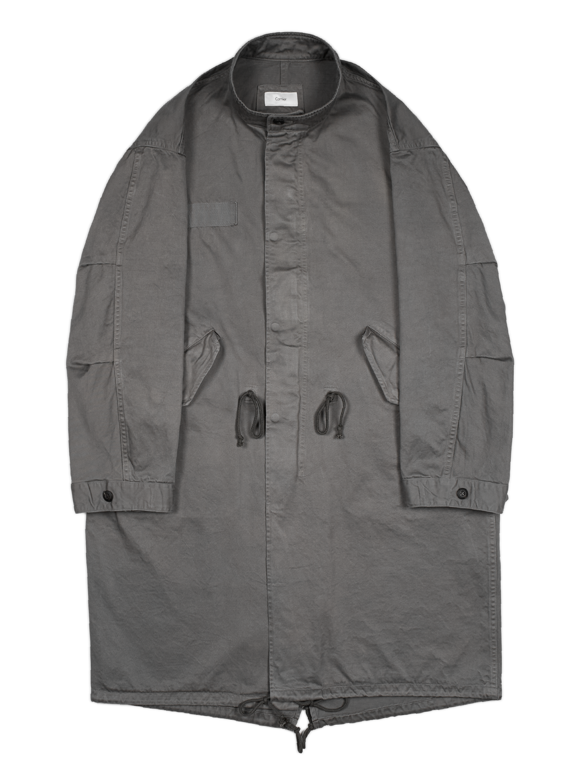 GARMENT DYED FINX/ZIMBABWE COTTON M-65 FISHTAIL COAT｜GRAY – Cornier