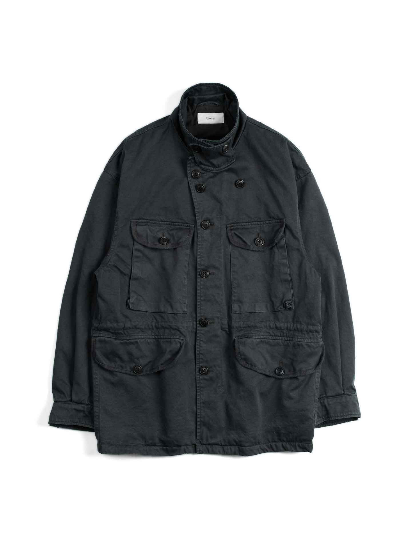 GARMENT DYED FINX/ZIMBABWE COTTON TWILL M-43 FIELD JKT|INK BLACK