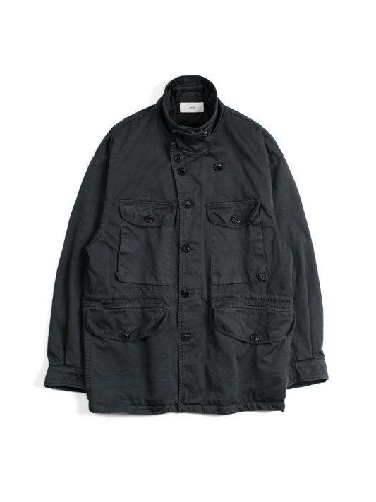 GARMENT DYED  FINX/ZIMBABWE COTTON TWILL M-43 FIELD JKT|INK BLACK