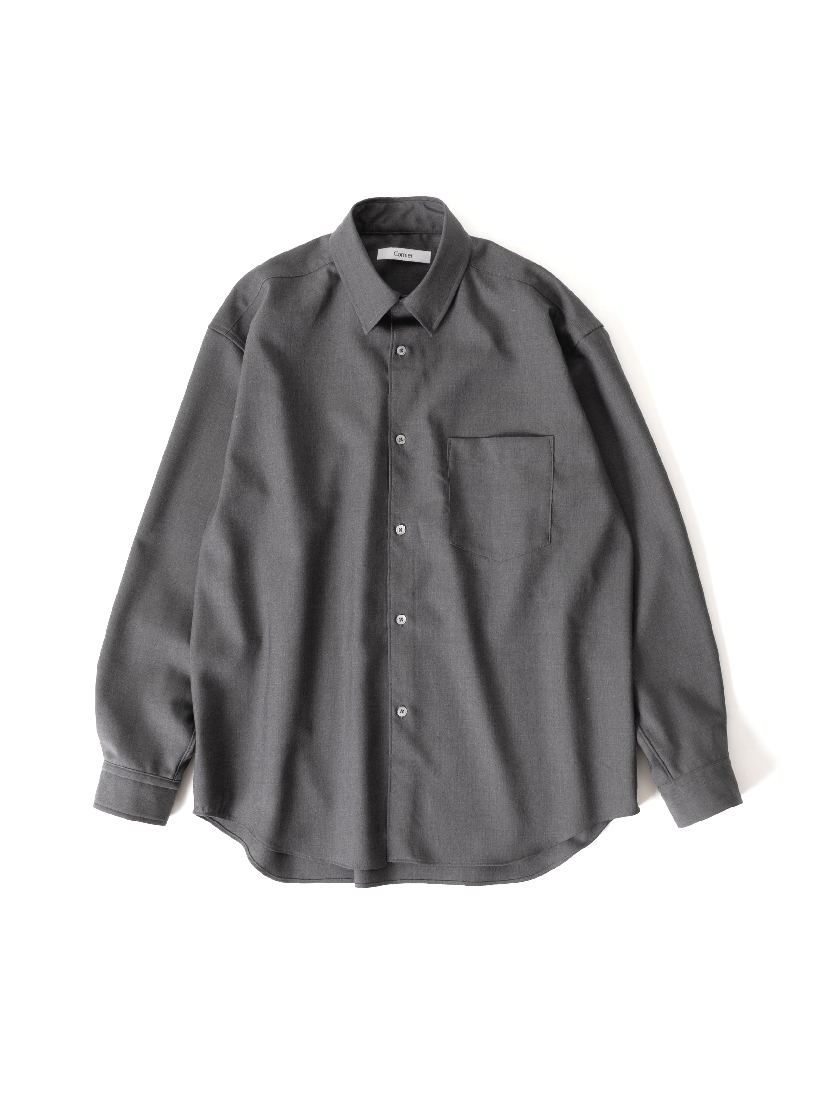 Super130's WORSTED WOOL SHIRTS｜TOP GRAY – Cornier