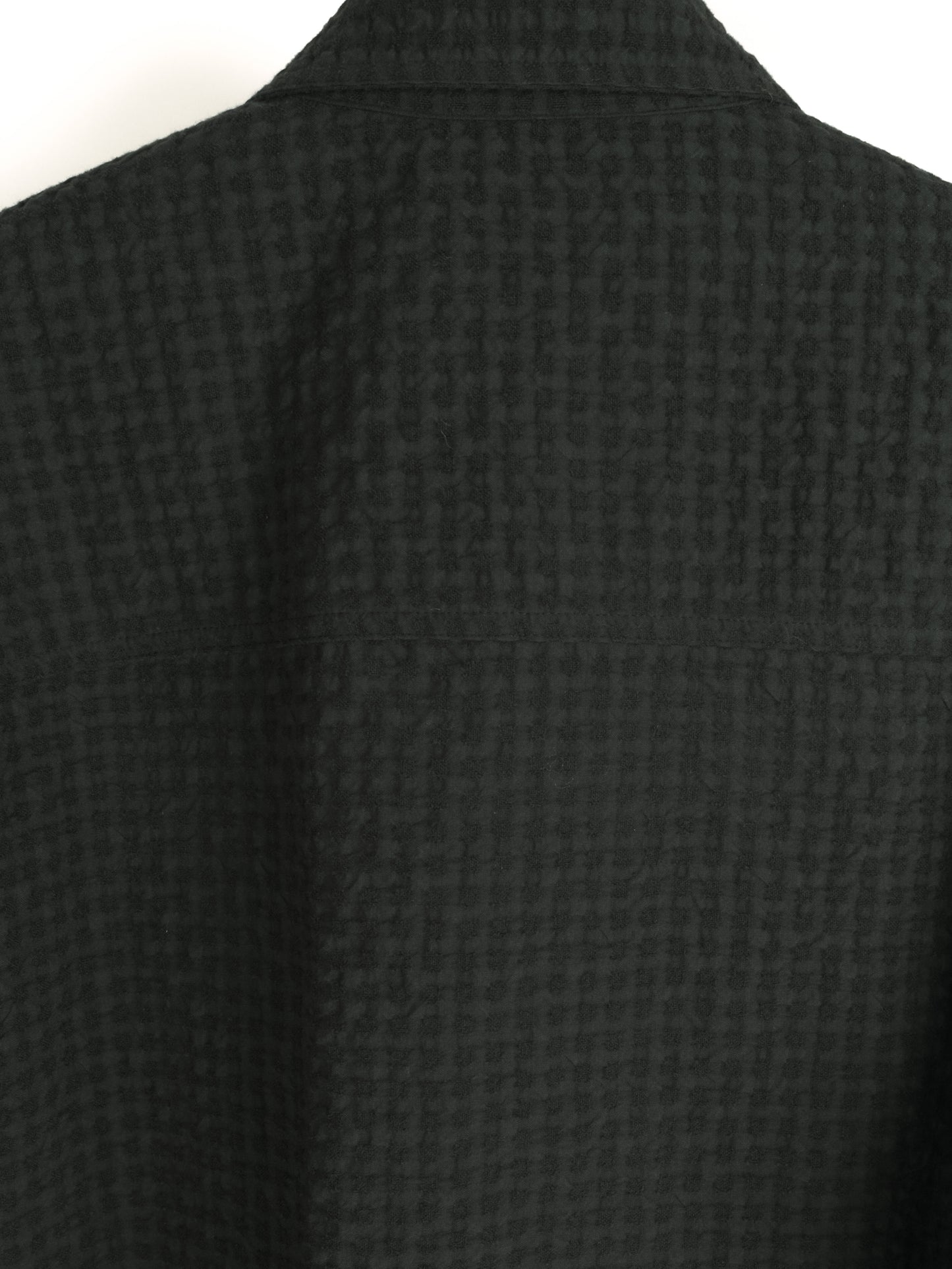 Super130's WOOL/COTTON SHRINK GACHA-POKE SHIRTS|BLACK CHECK