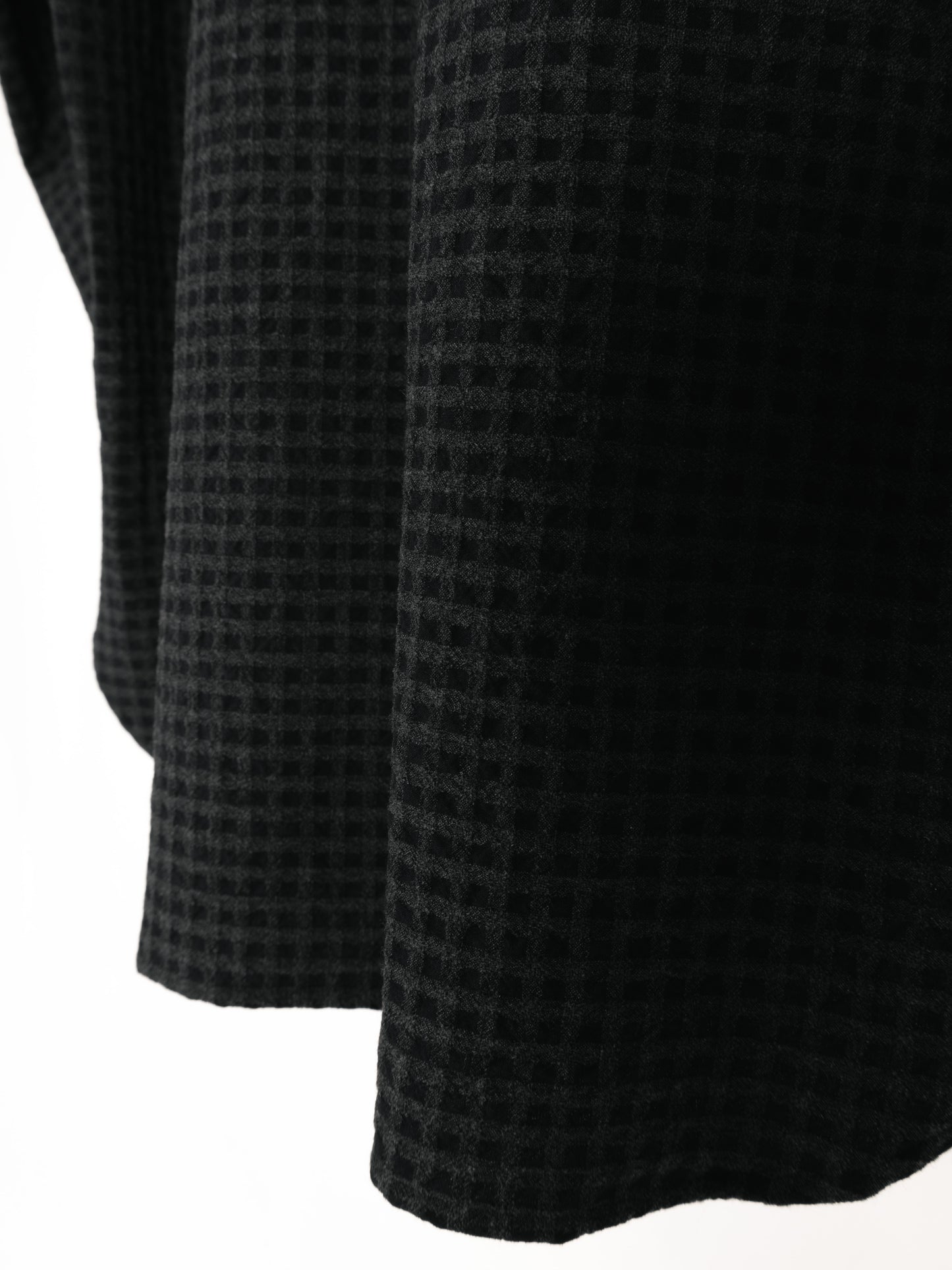 Super130's WOOL/COTTON SHRINK GACHA-POKE SHIRTS|NAVY CHECK