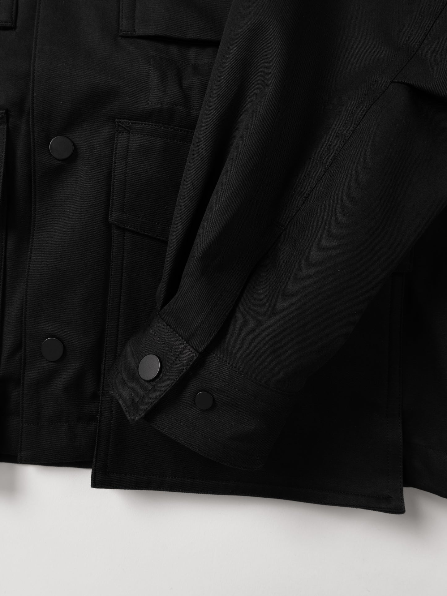 FINX COTTON GABARDINE UTILITY BLOUSON|BLACK