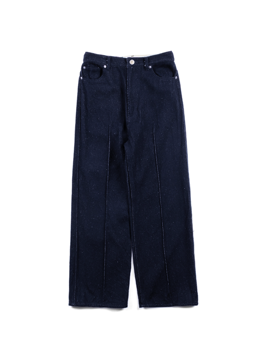 SILK NEP DENIM PANTS for WOMEN|DARK NAVY