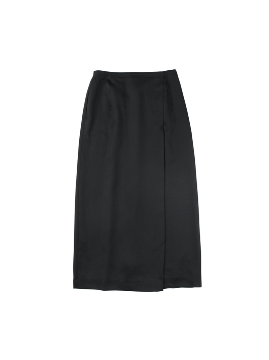 Super130's WOOL LIGHT GABARDINE SKIRTS|BLACK