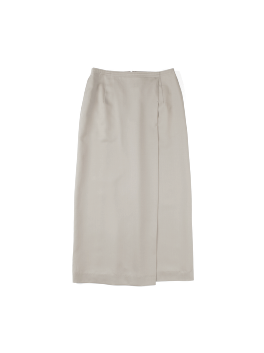 Super130's WOOL LIGHT GABARDINE SKIRTS|DUSTY BEIGE